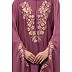 Designer Irani Kaftan with embroidery work- Mauve Pink